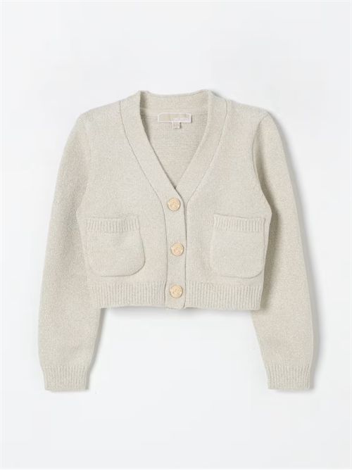 cardigan bambina bianco MICHAEL KORS | R30160//BIANCO SPORCO